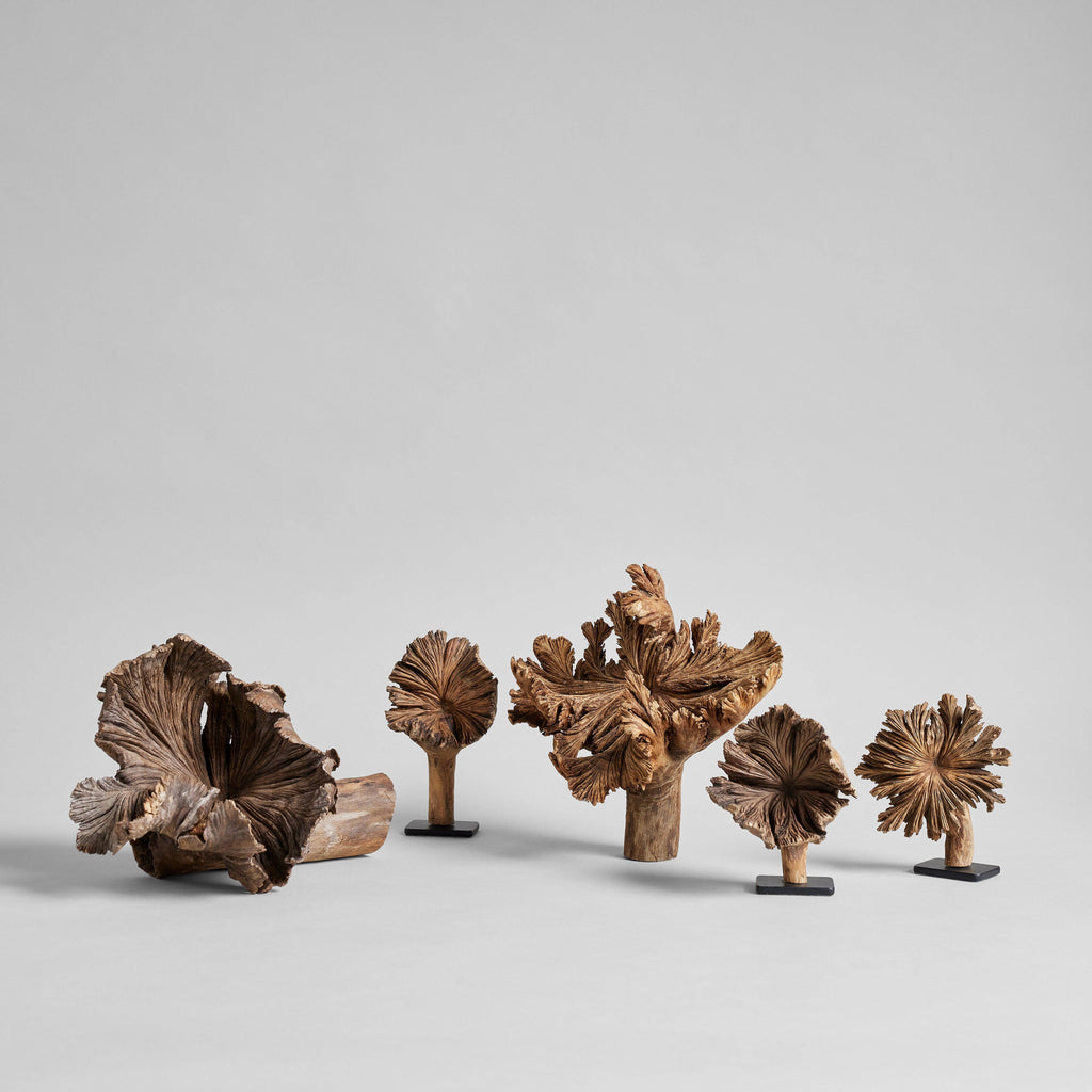 Small Wood Flower on Stand