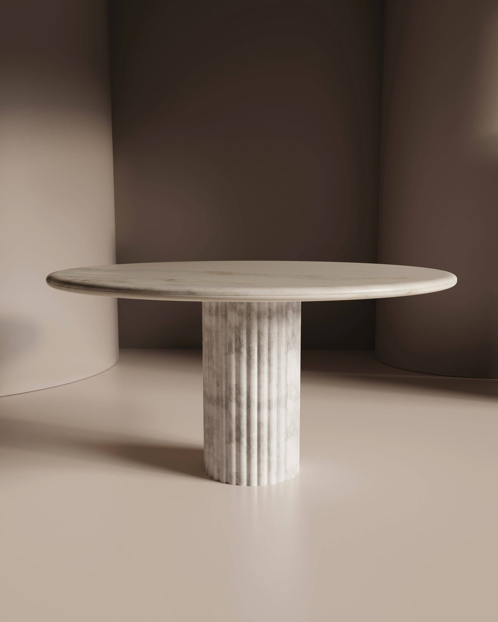 Waverly White Marble Dining Table - Italian Contemporary 48"