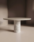 Waverly White Marble Dining Table - Italian Contemporary 48"