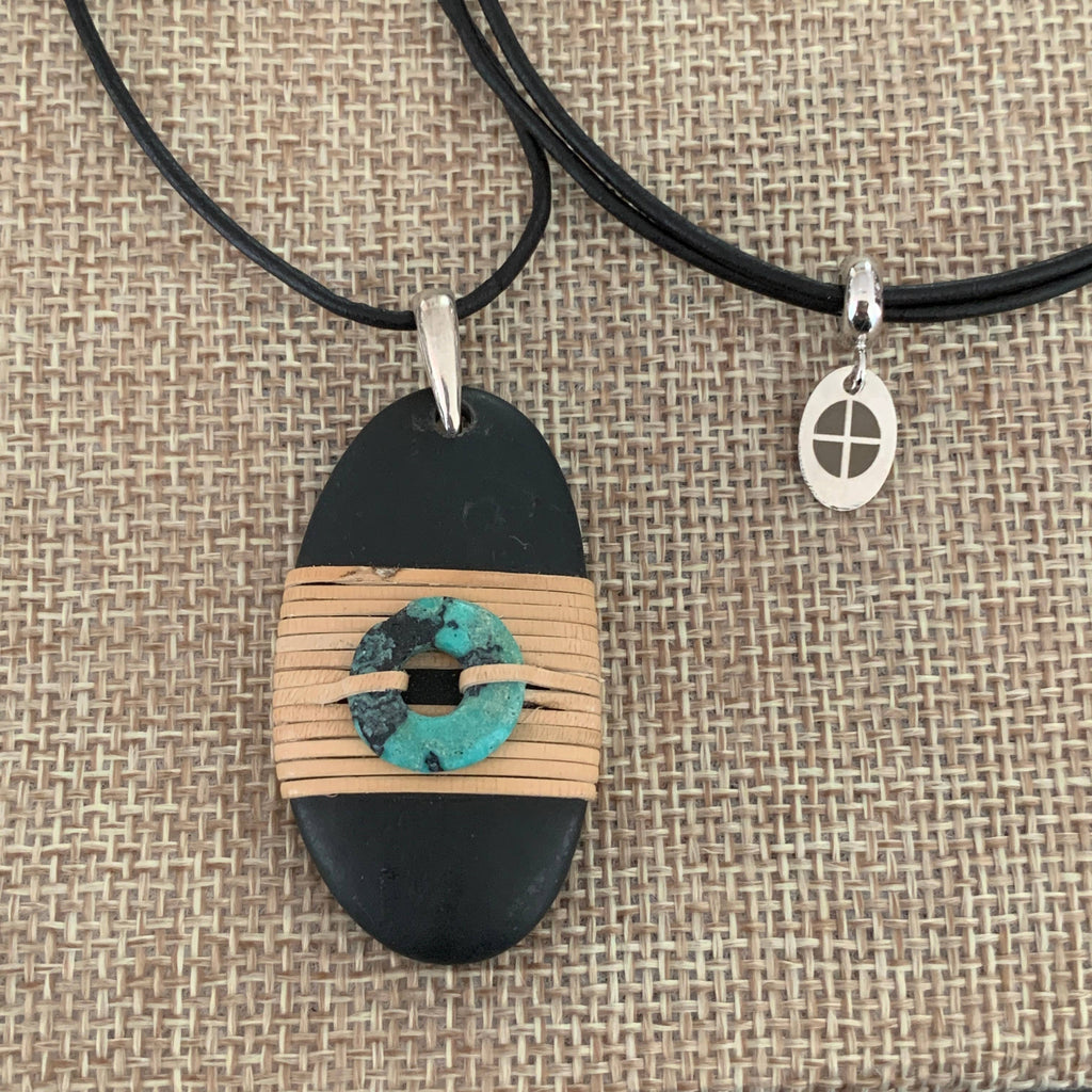 Turquoise Bead Wrappedrockz Necklace