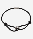 Black Rope Sterling Silver Trinity Bracelet