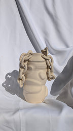 Handmade Ceramic Chain Vase | Beige