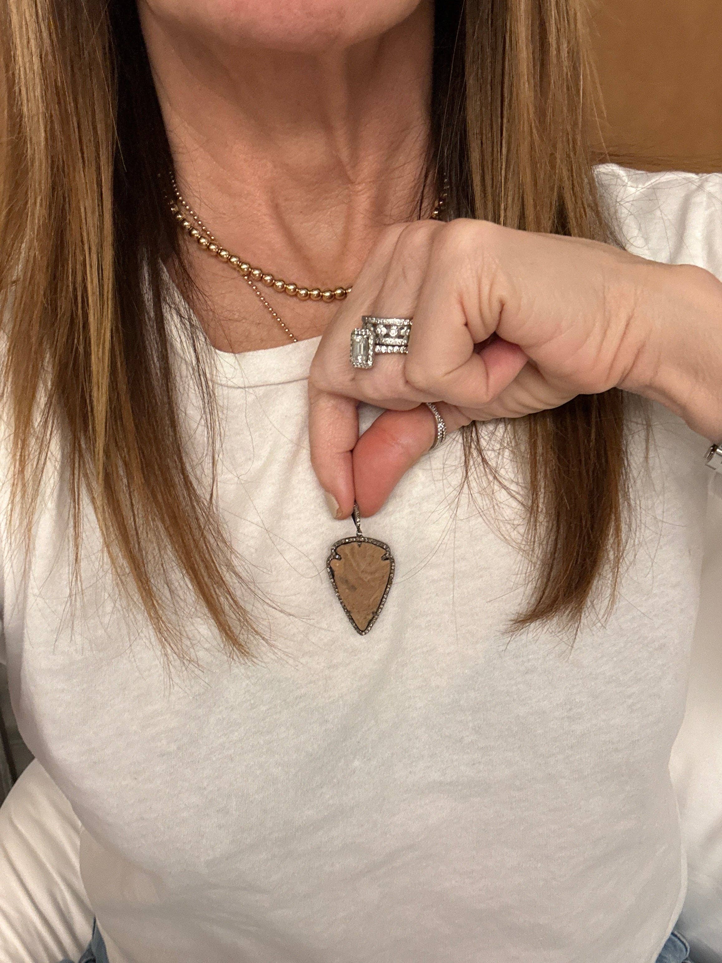 Stone Arrowhead with Diamond Border