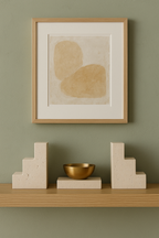 Travertine Stair Cube Bookend Set of 2