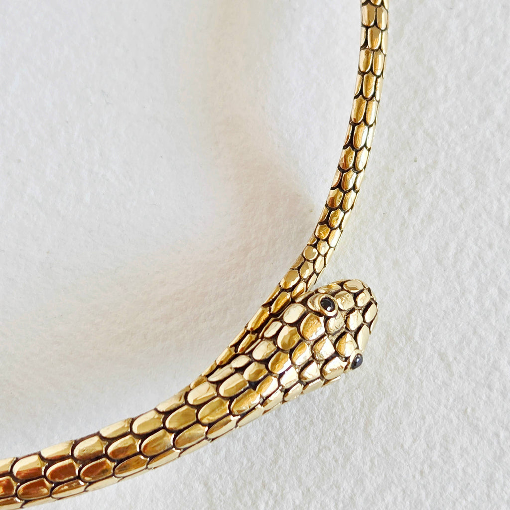 Brass Serpent Choker Necklace