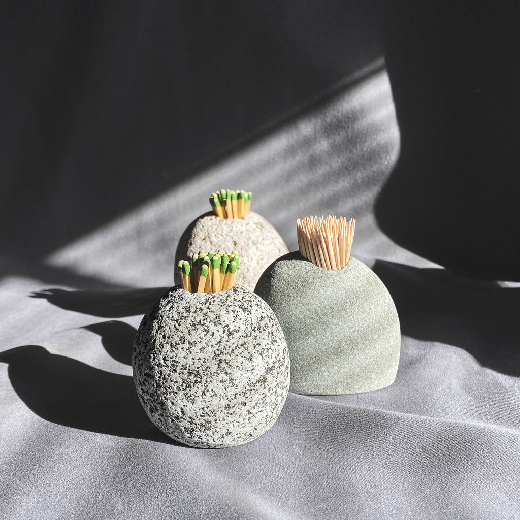 Handcrafted Stone Match Striker & Toothpick Holder