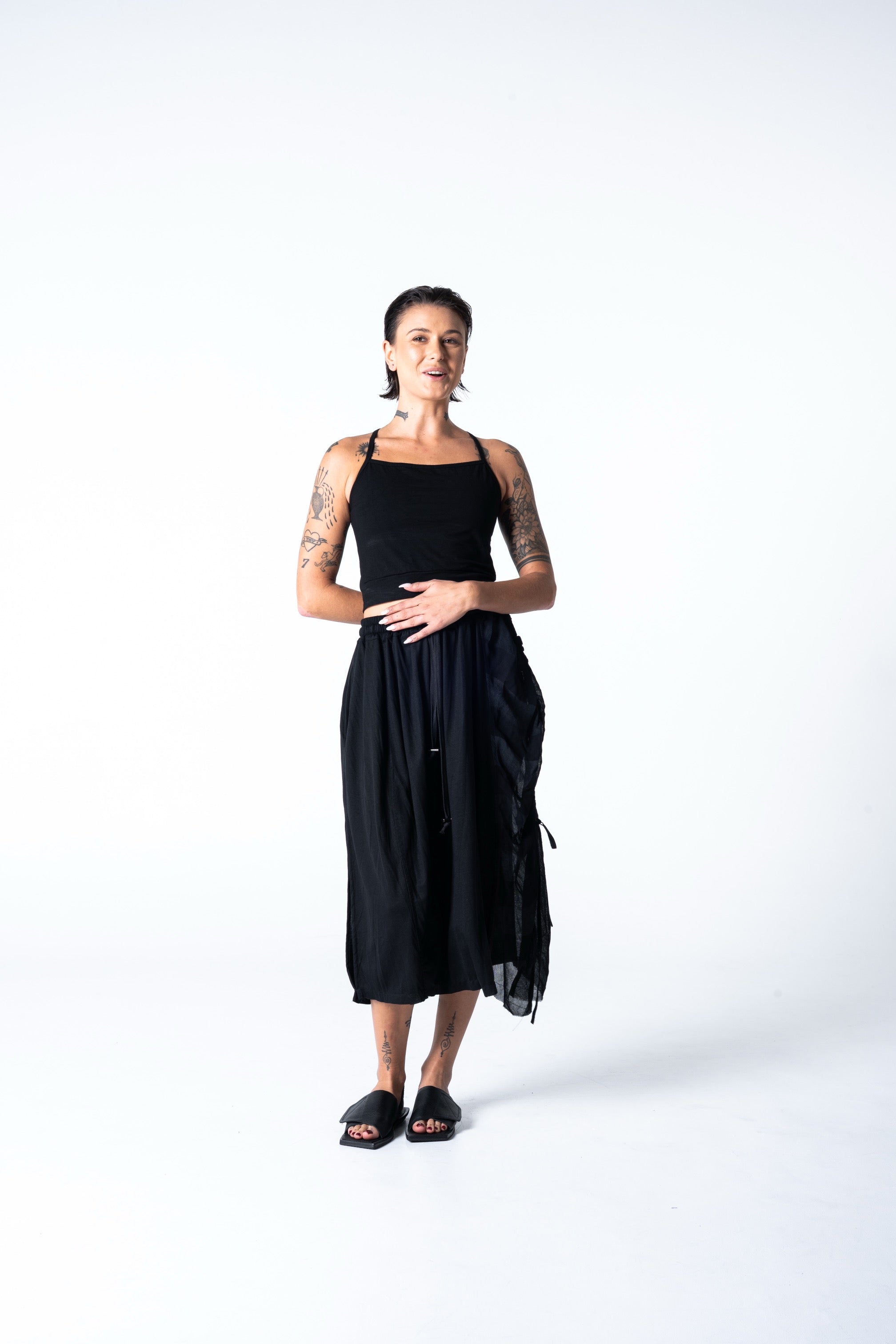 Nala Skirt - Black w/ Grey Stripe
