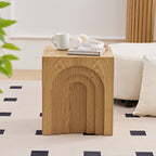 Natural Square Side Table Modern Accent End Table