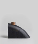 Sculptural Loop Wood Candle Holders, Charcoal, Set of 5