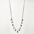 MIXED-METAL SEAWEED PODS & PEARLS NECKLACE