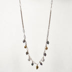 MIXED-METAL SEAWEED PODS & PEARLS NECKLACE