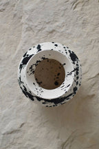 Handmade Rock Decorative Ceramic Vase I - Black & White