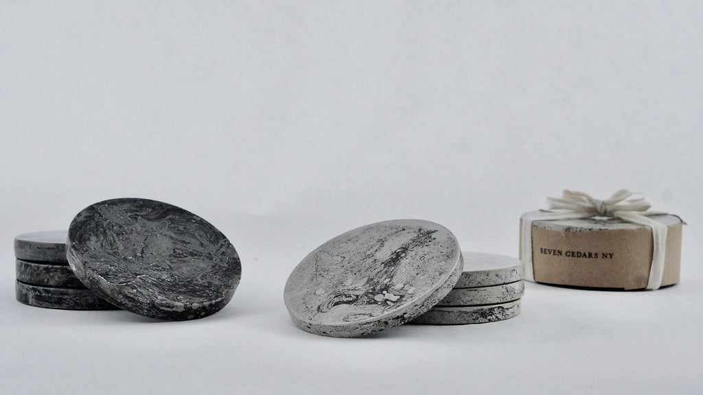 Marbled Concrete Coasters - Set of 4