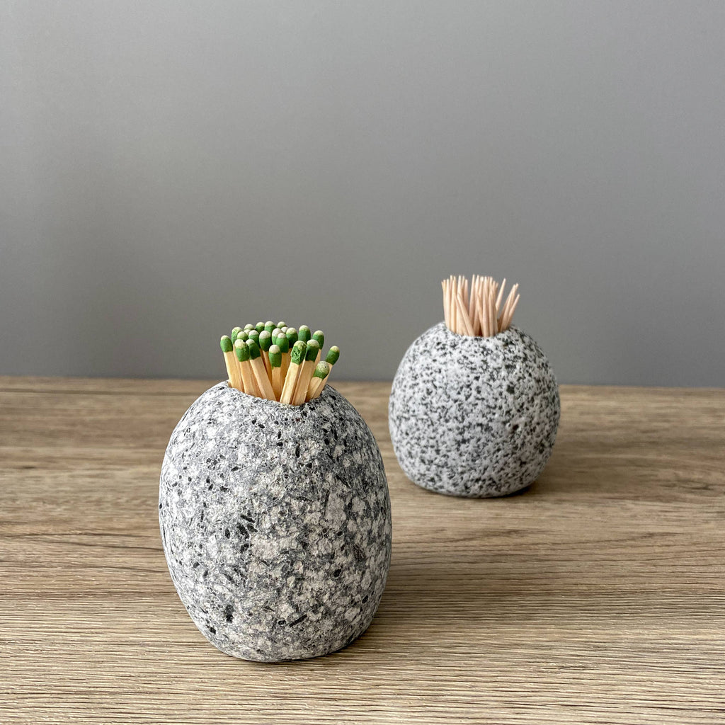 Handcrafted Stone Match Striker & Toothpick Holder