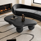 47" Cloud Shaped Coffee Table with 3 Ball Legs, Black