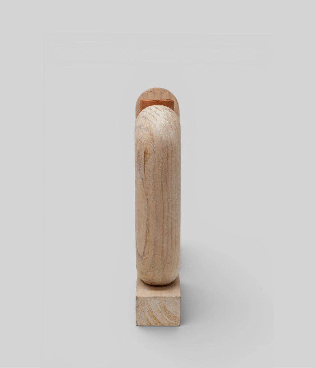 Arched Wood Vase, Pale
