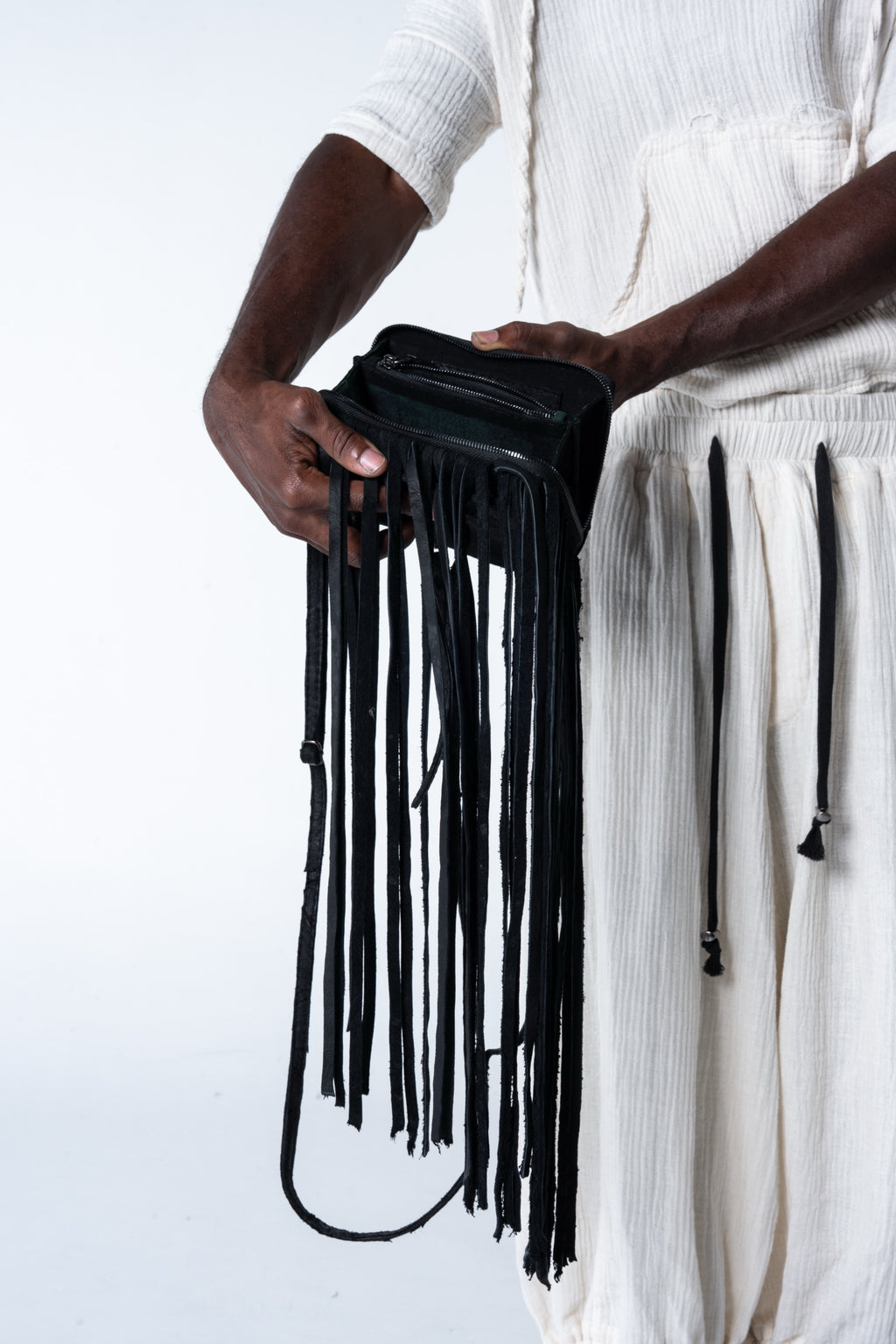 Sappho Fringe Bag - Black