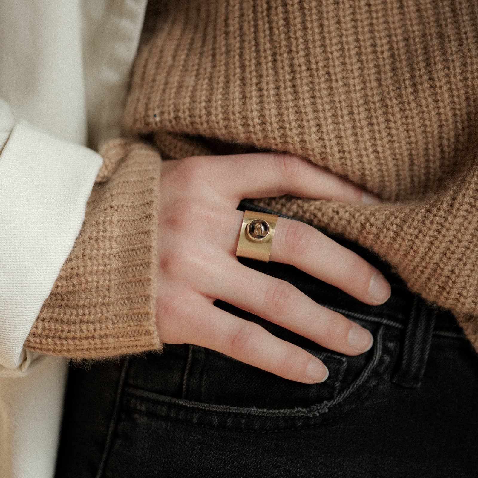 Nile Ring // 8mm // Copper Obsidian
