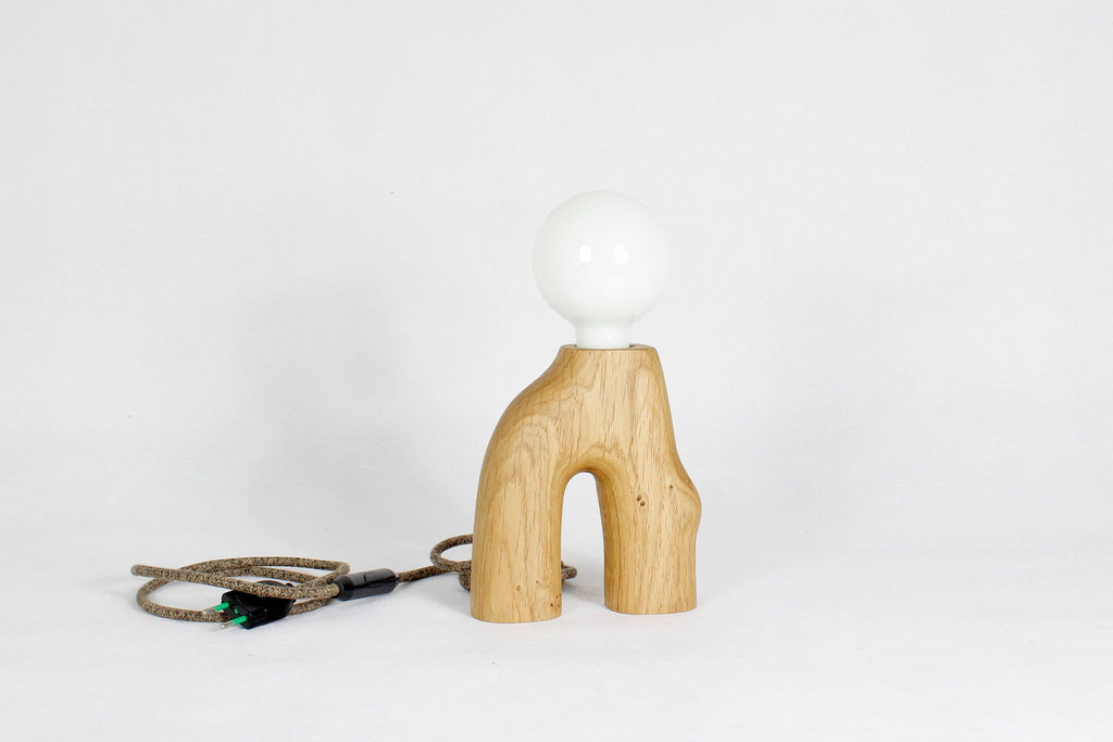 "Arche" Table Lamp in Solid Oak