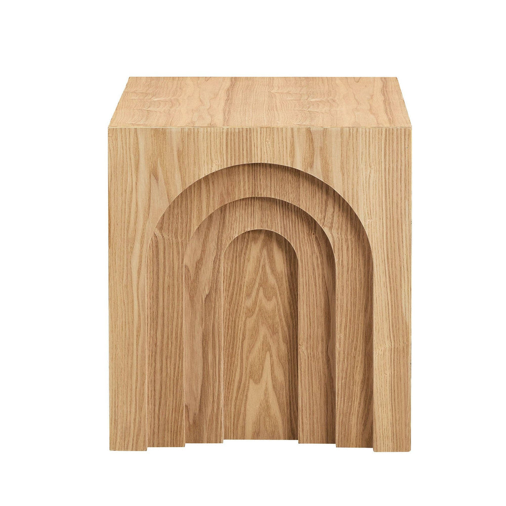 Natural Square Side Table Modern Accent End Table