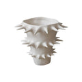 Handmade Spikes White Ceramic Flower Vase V