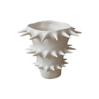 Handmade Spikes White Ceramic Flower Vase V