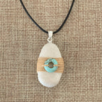Turquoise Bead Wrappedrockz Necklace