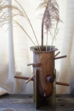 Walnut and Brass Flower Form