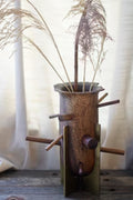 Walnut and Brass Flower Form
