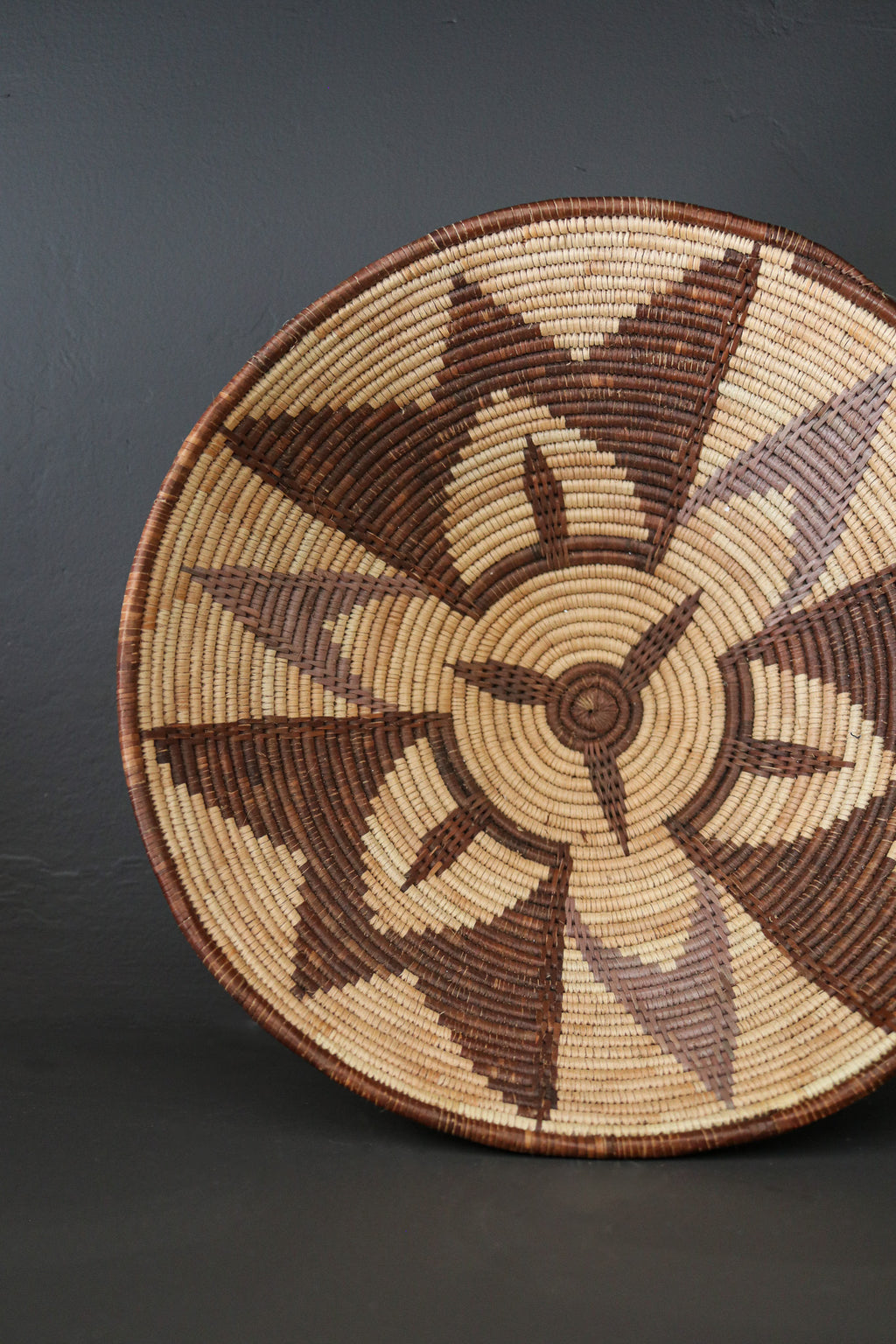Botswana Okavango Delta Basket - Cream & Dark Brown Floral