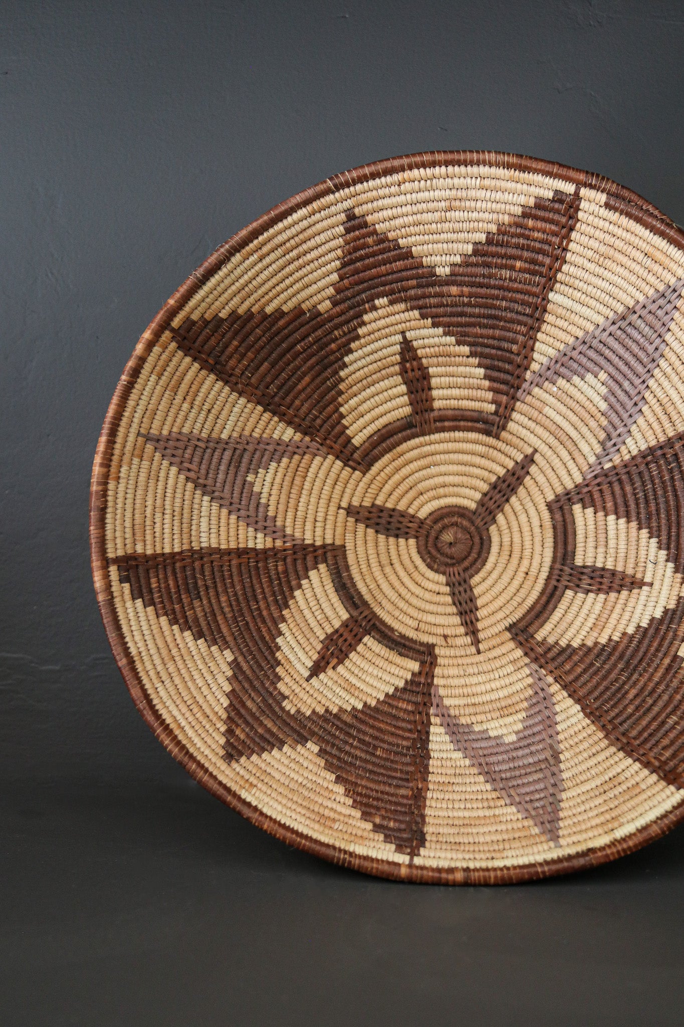 Botswana Okavango Delta Basket - Cream & Dark Brown Floral