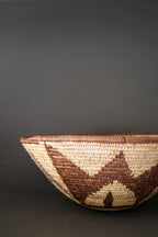 Botswana Okavango Delta Basket - Cream & Dark Brown Floral