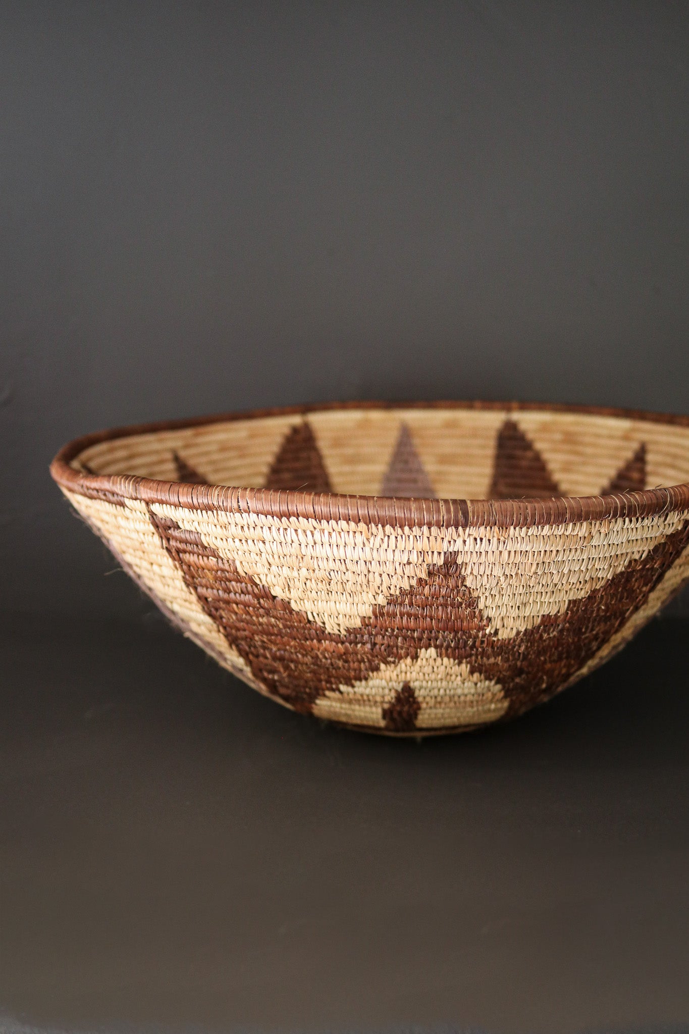 Botswana Okavango Delta Basket - Cream & Dark Brown Floral