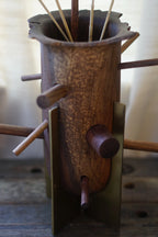 Walnut and Brass Flower Form