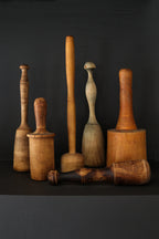 Set of 6 Antique Wooden Mashers