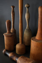 Set of 6 Antique Wooden Mashers