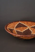 Botswana Okavango Delta Basket - Dark Brown & Rust Floral