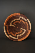Botswana Okavango Delta Basket - Dark Brown & Rust Geometric