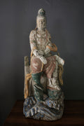 Vintage Chinese Carved Wood Guanyin Statue