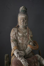Vintage Chinese Carved Wood Guanyin Statue