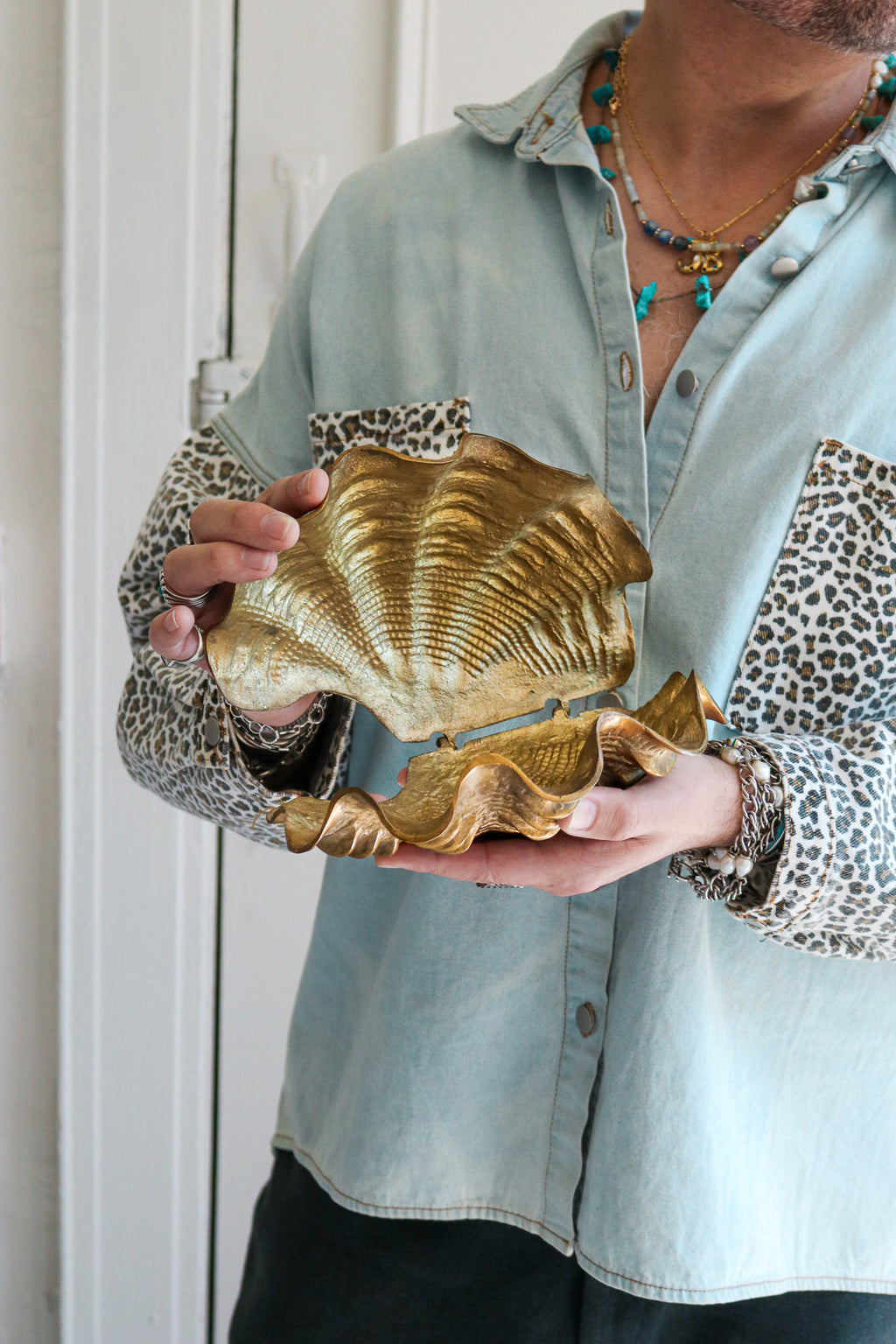 Vintage Brass Clam Shell