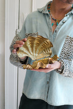 Vintage Brass Clam Shell