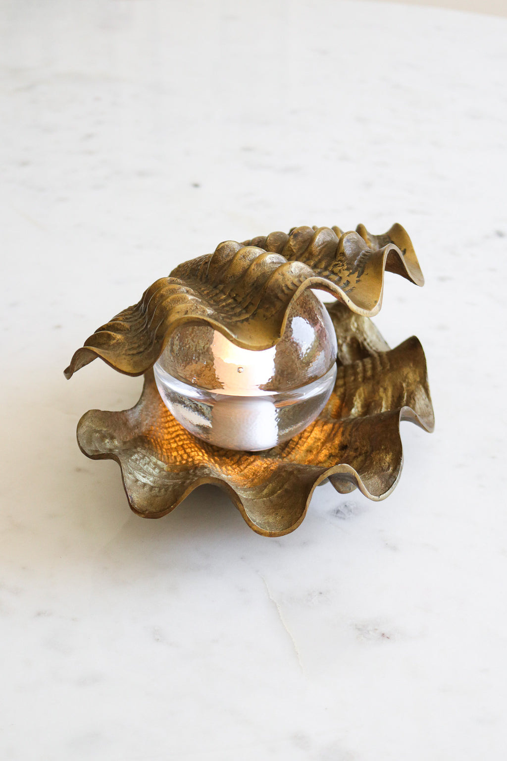 Vintage Brass Clam Shell