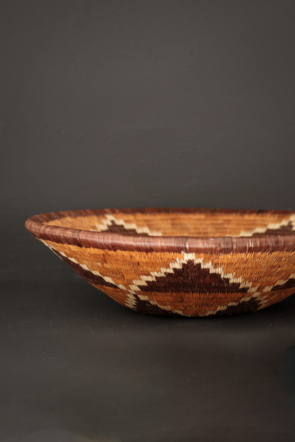 Botswana Okavango Delta Basket - Dark Brown & Rust Floral