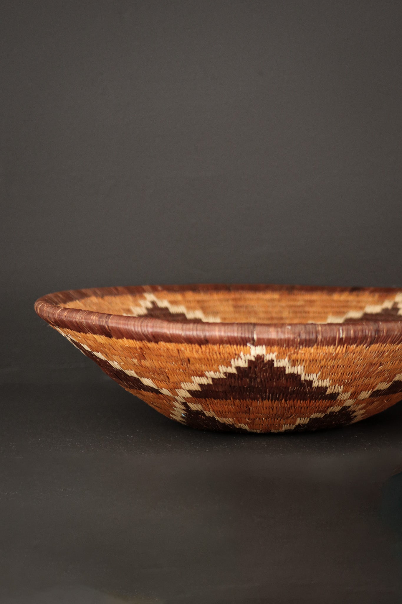 Botswana Okavango Delta Basket - Dark Brown & Rust Floral
