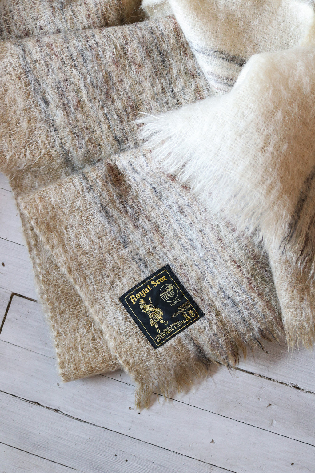 Vintage Royal Scot Mohair & Wool Throw Blanket
