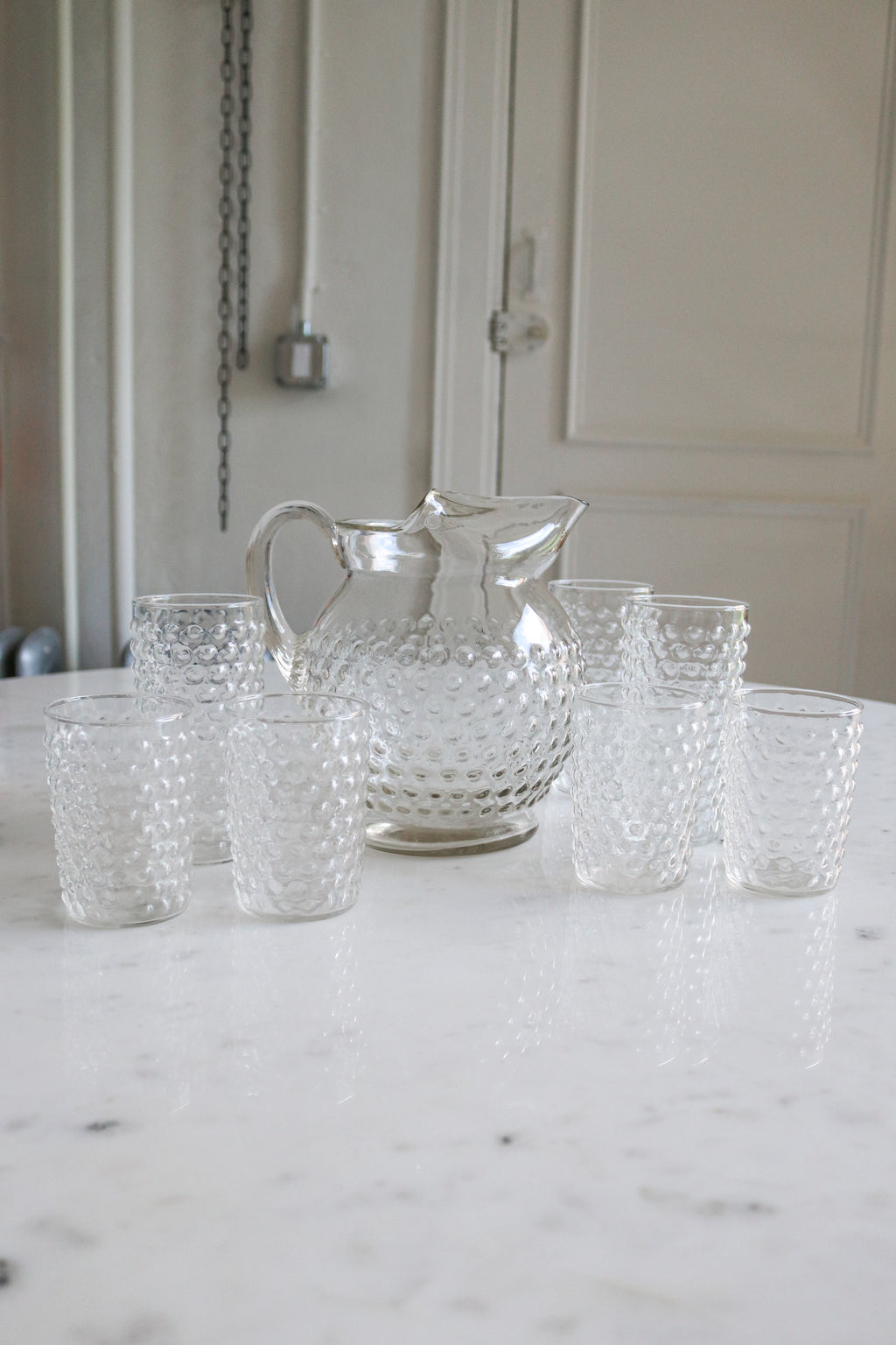 Vintage Pitcher and Glassware Set