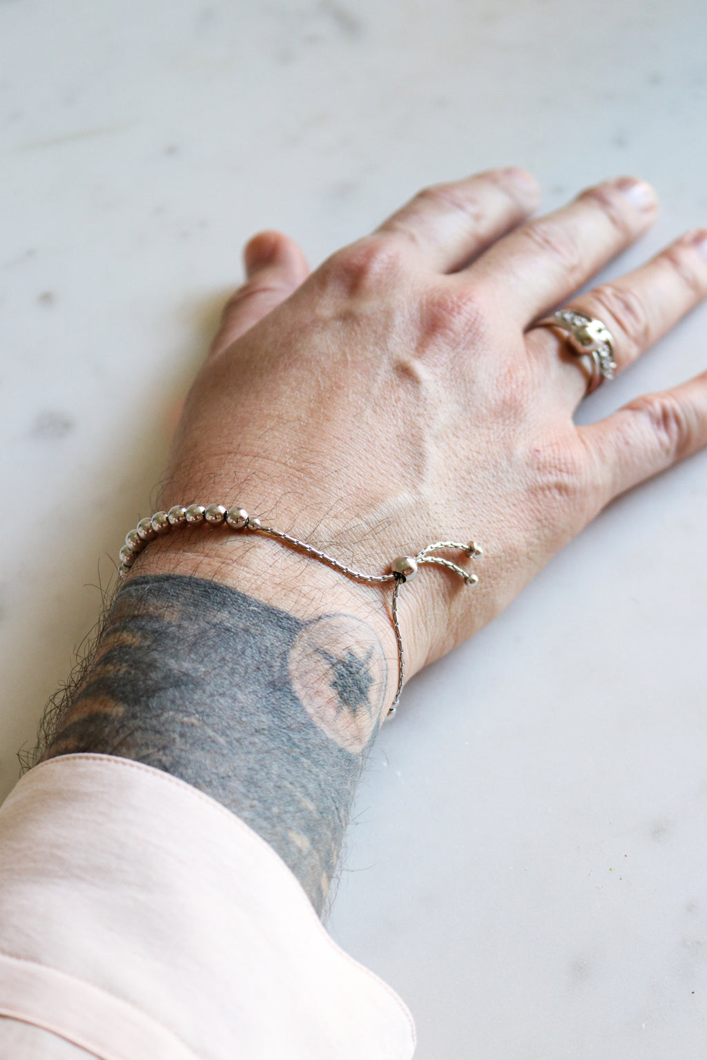 Sterling Silver Adjustable Bead Bracelet