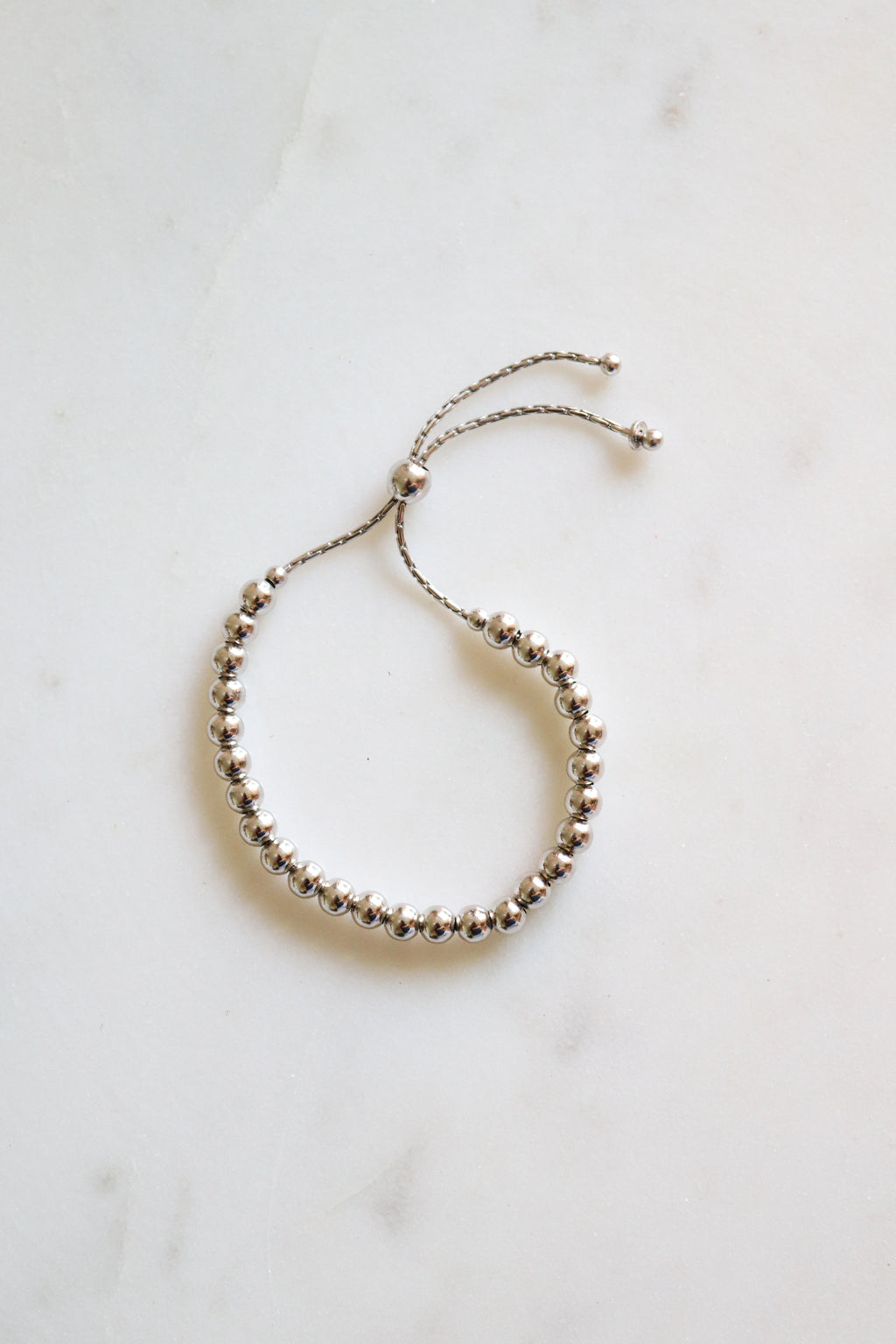 Sterling Silver Adjustable Bead Bracelet