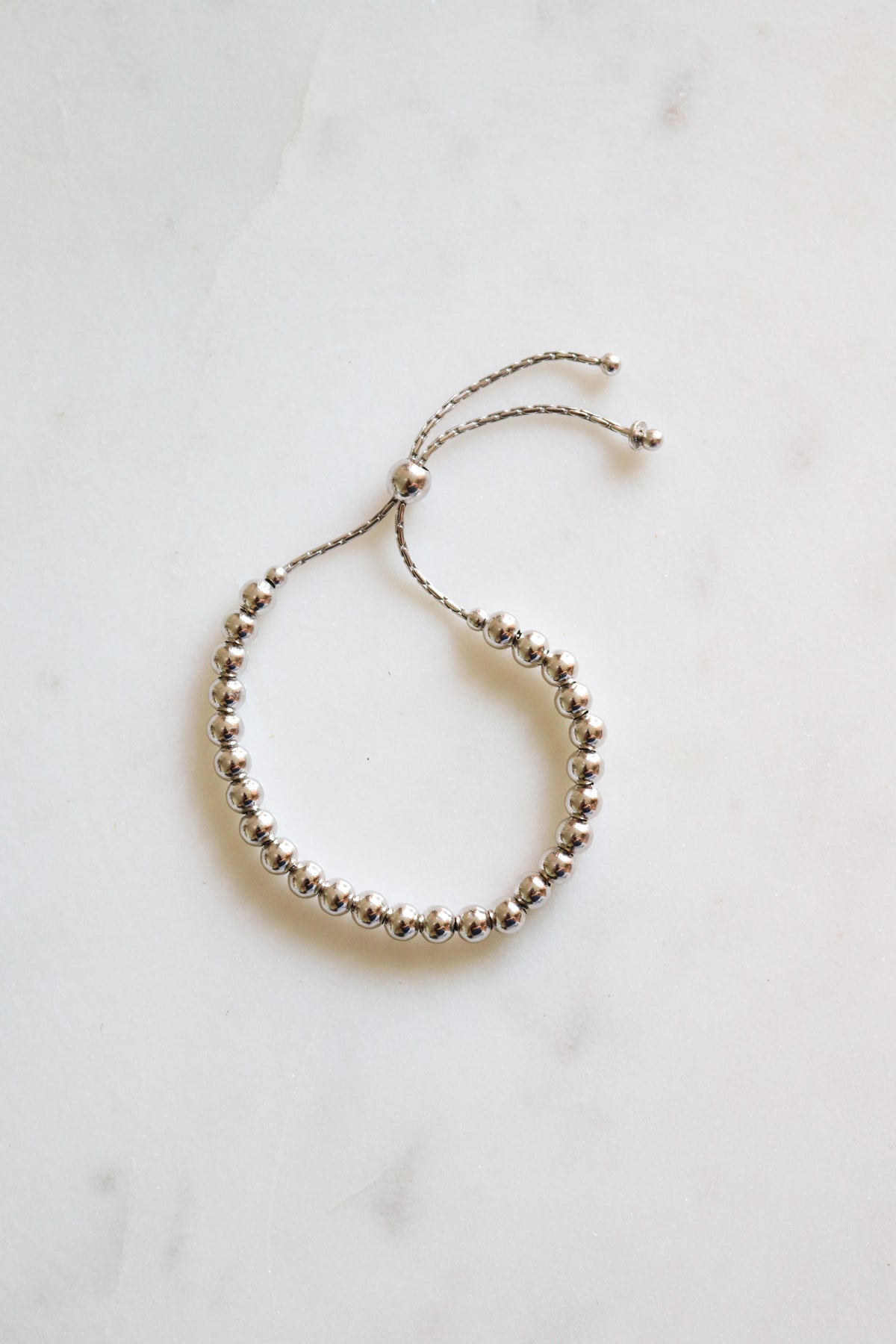 Sterling Silver Adjustable Bead Bracelet